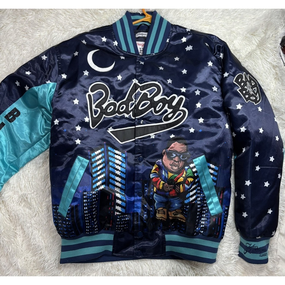 HEADGEAR CLASSICS BAD BOY RECORDS BIGGIE SMALLS SATIN JACKET MEDIUM